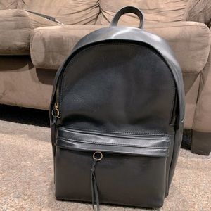 Black Leather Madewell Backpack